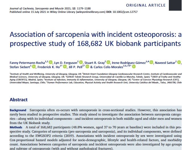 Preview of Association of sarcopenia with incident osteoporosis: a prospective study of 168,682 UK biobank participants