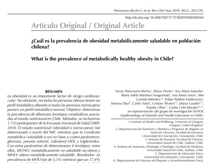 Preview of ¿Cuál es la prevalencia de obesidad metabólicamente saludable en población chilena?