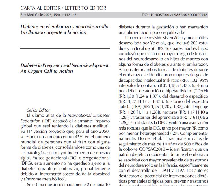 Preview of Diabetes en el embarazo y neurodesarrollo: Un llamado urgente a la acción