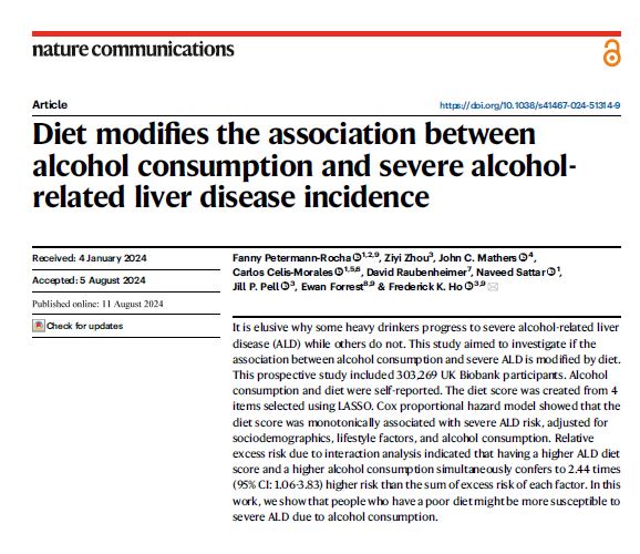 Preview of Diet modifies the association between alcohol consumption and severe alcohol-related liver disease incidence