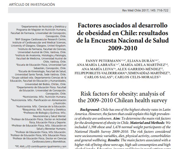 Preview of Factores asociados al desarrollo de obesidad en Chile: resultados de la Encuesta Nacional de Salud 2009-2010
