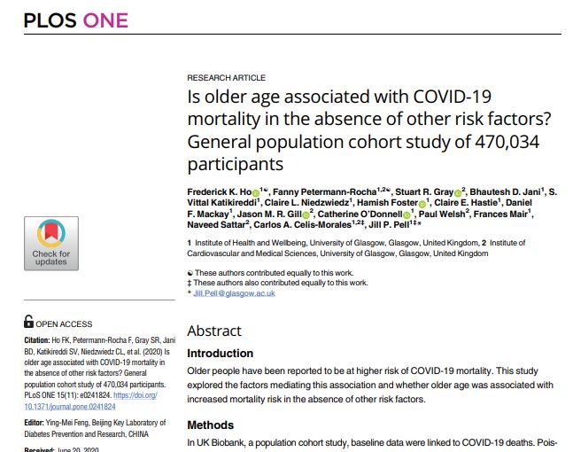 Preview of Is older age associated with COVID-19 mortality in the absence of other risk factors? General population cohort study of 470,034 participants