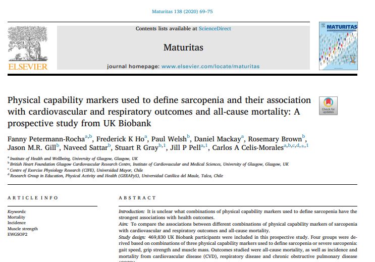Preview of Physical capability markers used to define sarcopenia and their association with cardiovascular and respiratory outcomes and all-cause mortality: A prospective study from UK Biobank