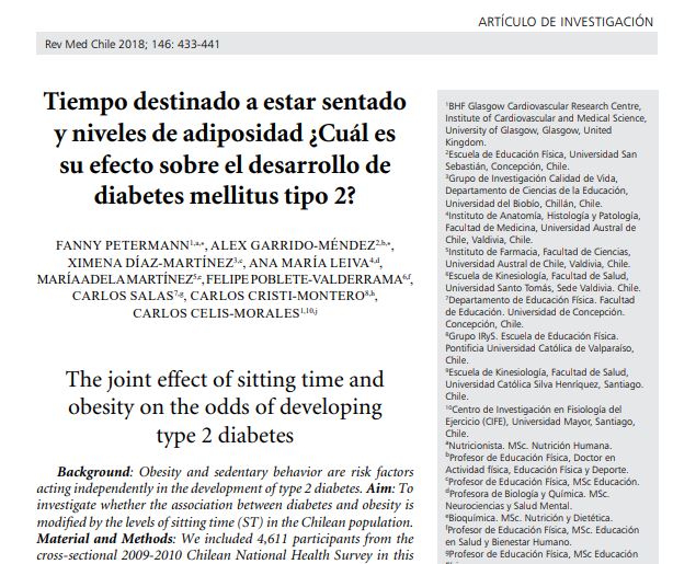 Preview of Tiempo destinado a estar sentado y niveles de adiposidad ¿Cuál es su efecto sobre el desarrollo de diabetes mellitus tipo 2?