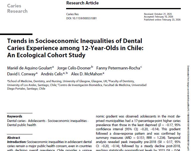 Preview of Trends in Socioeconomic Inequalities of Dental Caries Experience among 12-Year-Olds in Chile: An Ecological Cohort Study