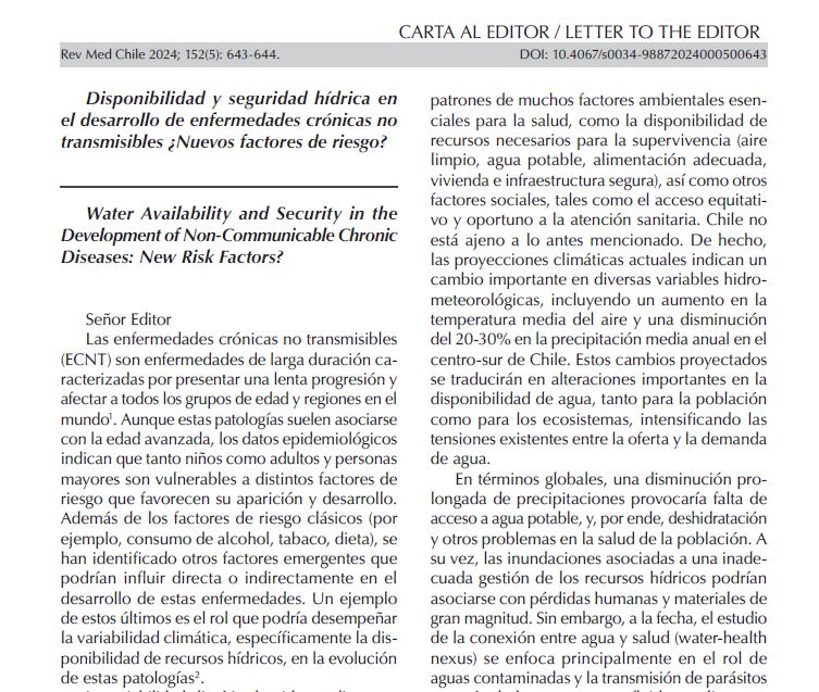 Preview of Disponibilidad y seguridad hídrica en el desarrollo de enfermedades crónicas no transmisibles ¿Nuevos factores de riesgo?