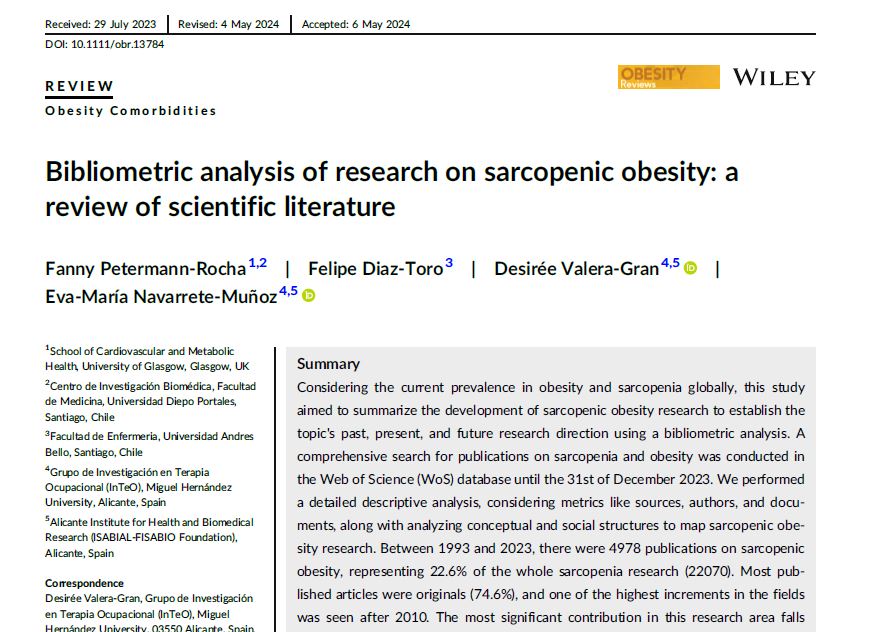 Preview of Bibliometric analysis of research on sarcopenic obesity: a review of scientific literature